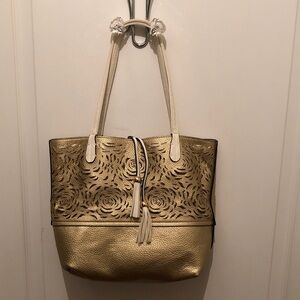 Elegant Gold and Cream Tote Bag